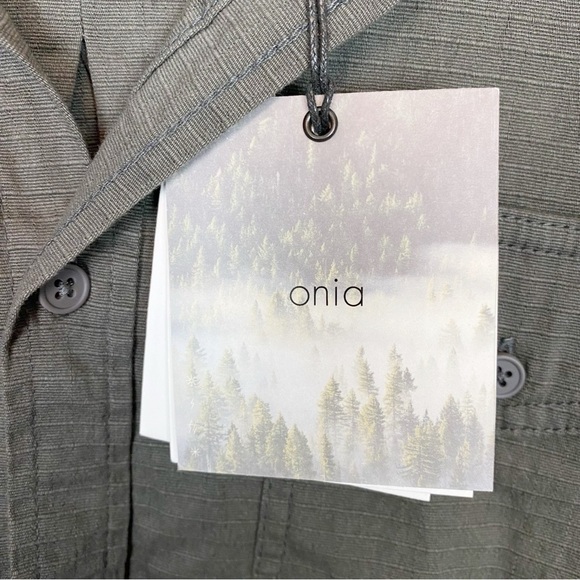 Onia All Terrain Cotton Stretch Ripstop Overshirt in Charcoal - Picture 11 of 12